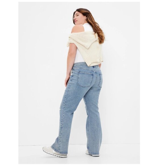 Gap - Mid Rise 90s Loose Flare Jeans 852777 | Size 30 Petite | Light Destroyed - Picture 6 of 17